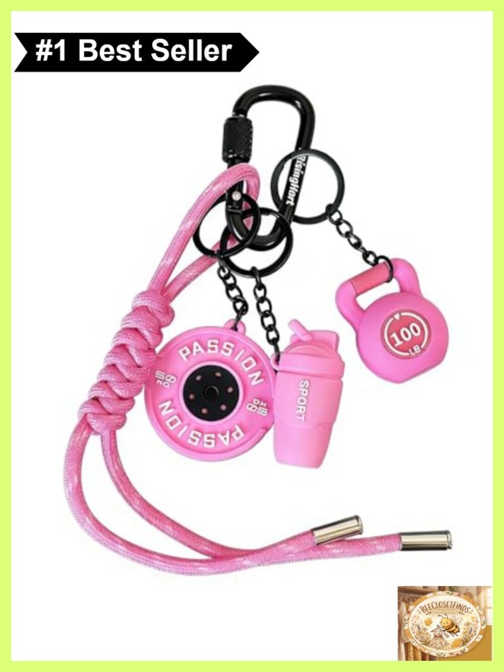 Gym Dumbbell Keychain Wristlet PVC Bag Charm Fitness Gift
